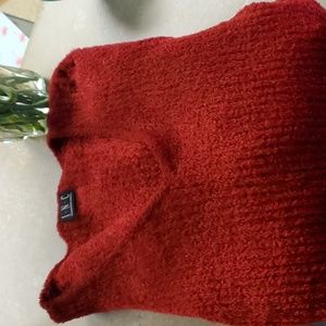 Deep red INC Bell Sleeve Chenille Sweater. size Medium